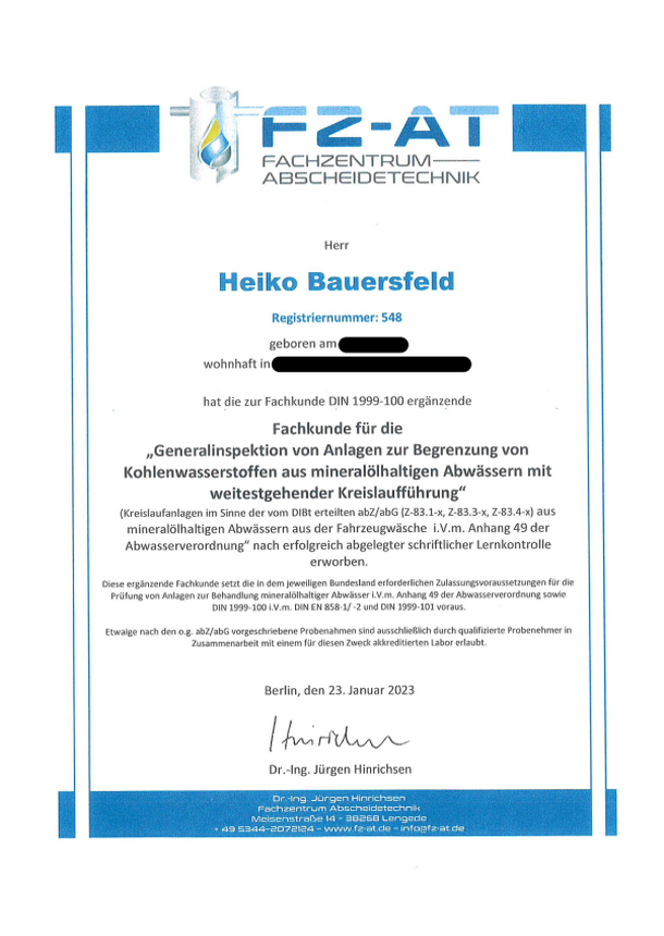 Fachkunde Generalinspektion